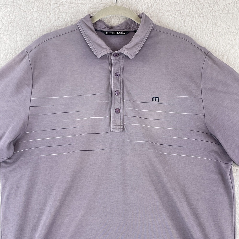 Travis Mathew Performance Golf Polo Shirt Men Size XL Purple Short Sleeve Casual - Picture 2 of 16